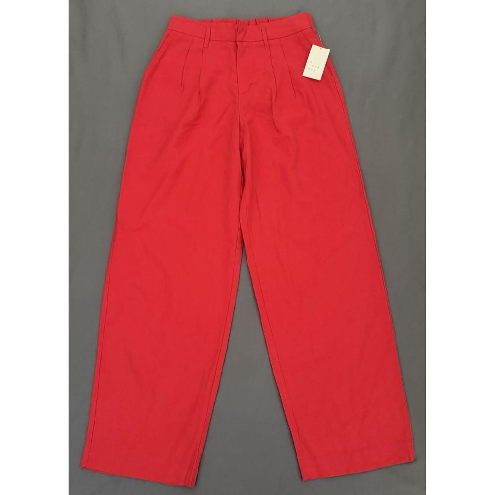 A New Day Dress Pants Women's Size 6 Red Wide Leg High Rise Loose Fit NEW!